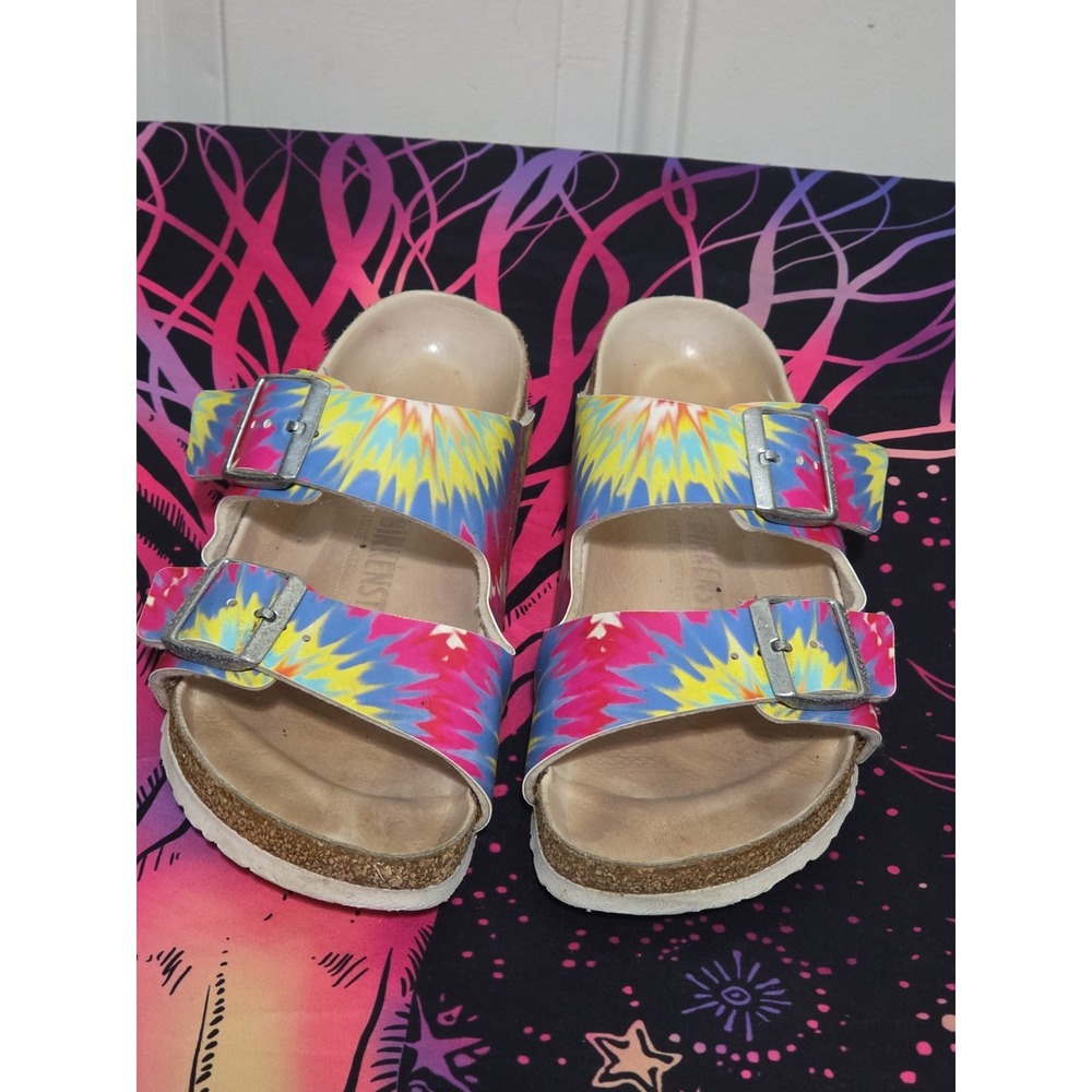 Birkenstock Arizona Tie Dye Multi Exquisite Narrow  Size 39 , 8-8.5 Us